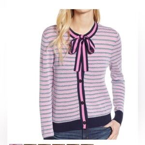 J. Crew Sz Small Cardigan In Navy Fuchsia